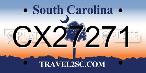 CX27271 South Carolina License Plate