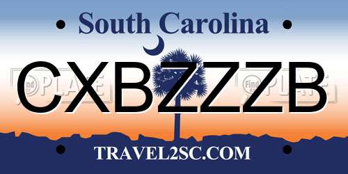 CXBZZZB South Carolina License Plate