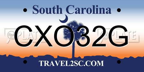 CXO32G South Carolina License Plate