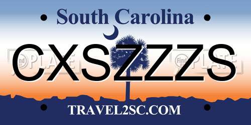 CXSZZZS South Carolina License Plate