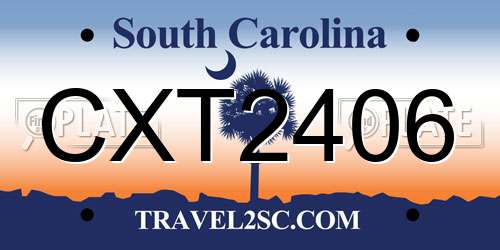 CXT2406 South Carolina License Plate
