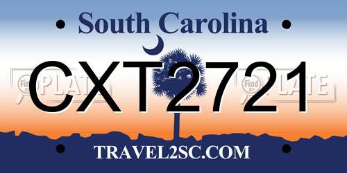 CXT2721 South Carolina License Plate