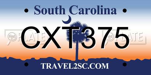 CXT375 South Carolina License Plate