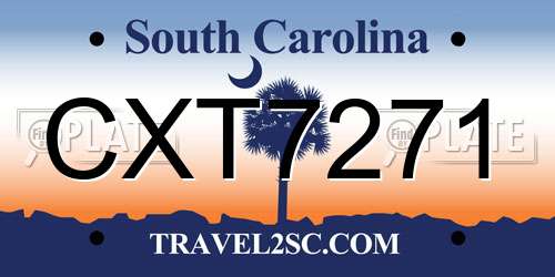 CXT7271 South Carolina License Plate