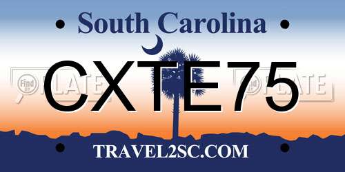 CXTE75 South Carolina License Plate