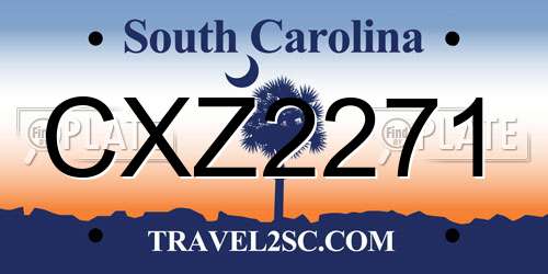 CXZ2271 South Carolina License Plate