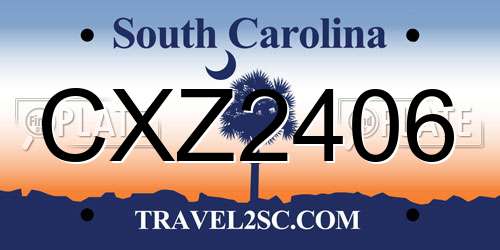 CXZ2406 South Carolina License Plate