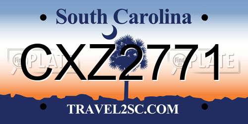 CXZ2771 South Carolina License Plate