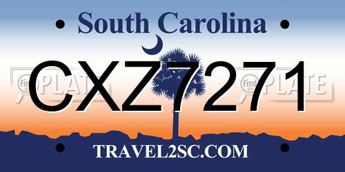 CXZ7271 South Carolina License Plate