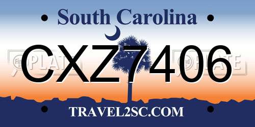 CXZ7406 South Carolina License Plate