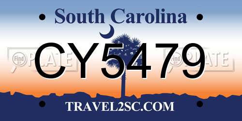 CY5479 South Carolina License Plate