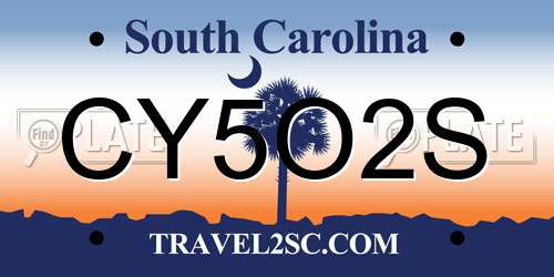 CY5O2S South Carolina License Plate