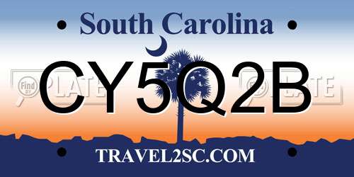 CY5Q2B South Carolina License Plate