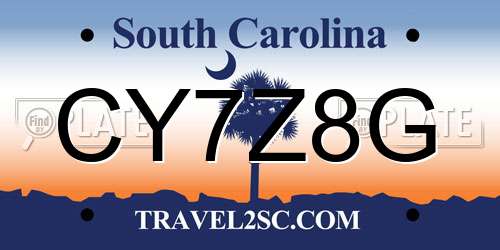 CY7Z8G South Carolina License Plate