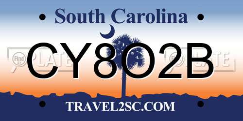 CY8O2B South Carolina License Plate