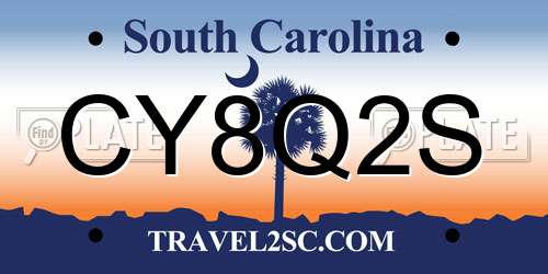 CY8Q2S South Carolina License Plate
