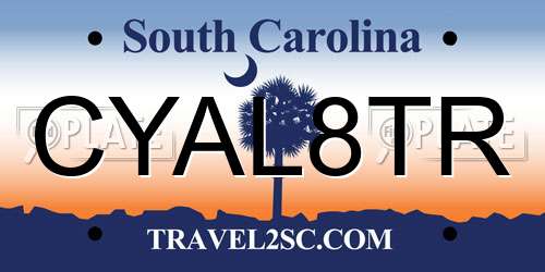 CYAL8TR South Carolina License Plate