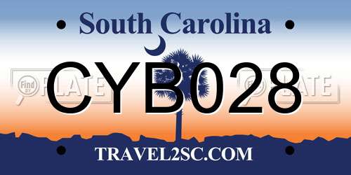 CYB028 South Carolina License Plate