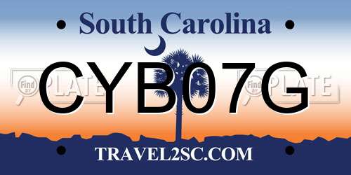 CYB07G South Carolina License Plate