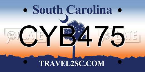 CYB475 South Carolina License Plate