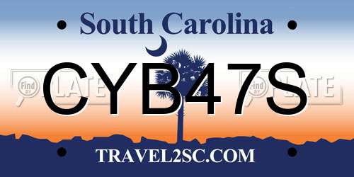 CYB47S South Carolina License Plate