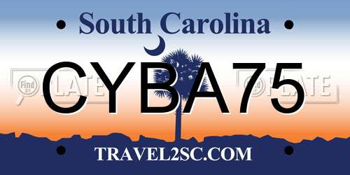 CYBA75 South Carolina License Plate