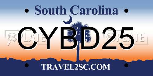 CYBD25 South Carolina License Plate