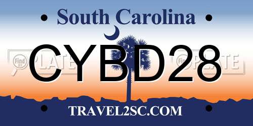 CYBD28 South Carolina License Plate