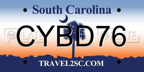 CYBD76 South Carolina License Plate