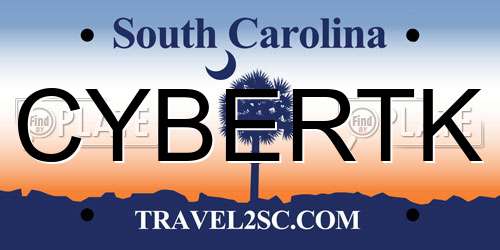 CYBERTK South Carolina License Plate