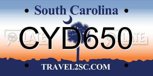 CYD650 South Carolina License Plate