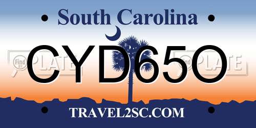 CYD65O South Carolina License Plate