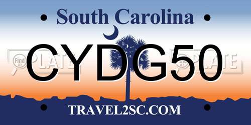 CYDG50 South Carolina License Plate