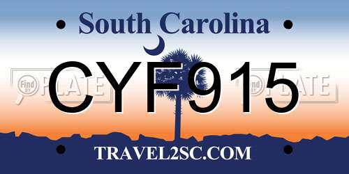 CYF915 South Carolina License Plate