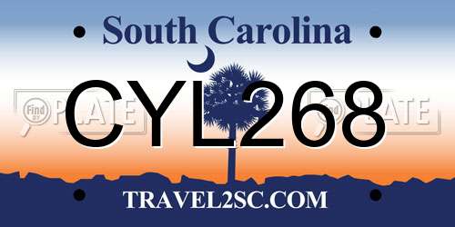 CYL268 South Carolina License Plate