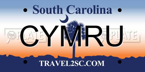CYMRU South Carolina License Plate
