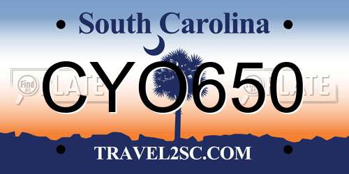 CYO650 South Carolina License Plate