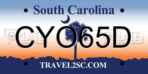 CYO65D South Carolina License Plate
