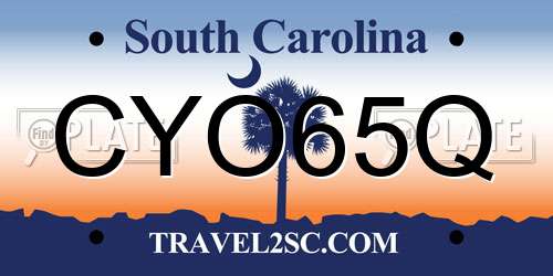 CYO65Q South Carolina License Plate