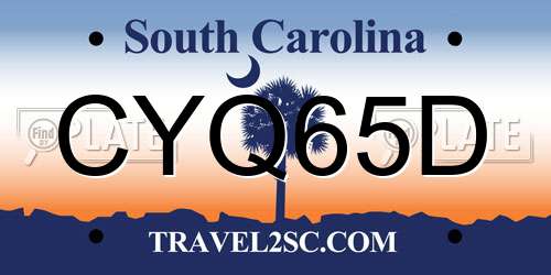 CYQ65D South Carolina License Plate