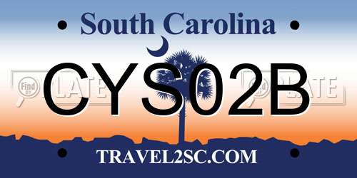 CYS02B South Carolina License Plate