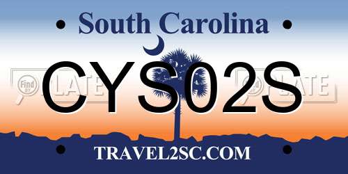 CYS02S South Carolina License Plate