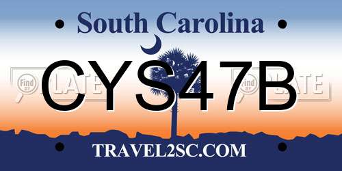 CYS47B South Carolina License Plate
