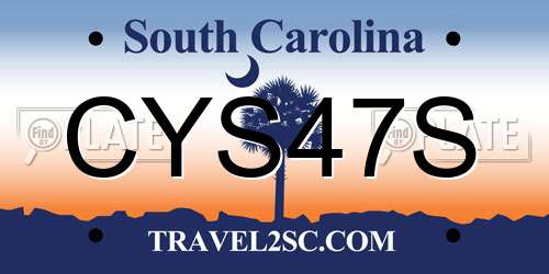 CYS47S South Carolina License Plate