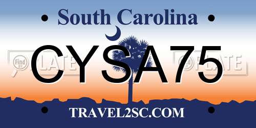 CYSA75 South Carolina License Plate