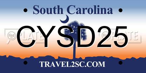 CYSD25 South Carolina License Plate