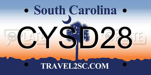 CYSD28 South Carolina License Plate