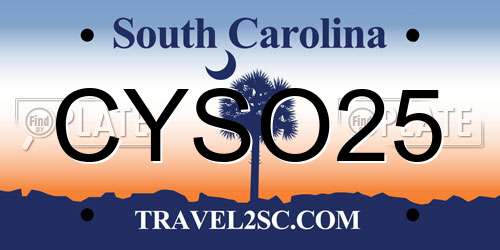CYSO25 South Carolina License Plate