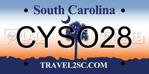 CYSO28 South Carolina License Plate