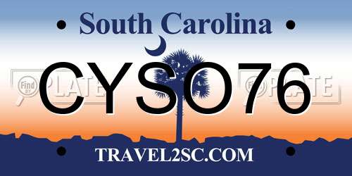 CYSO76 South Carolina License Plate